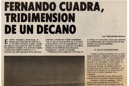 Fernando Cuadra, tridimensión de un decano : [entrevistas]