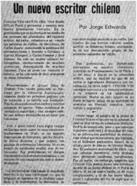 Un nuevo escritor chileno