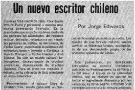 Un nuevo escritor chileno