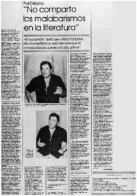 No comparto los malabarismo en la literatura": [entrevista]