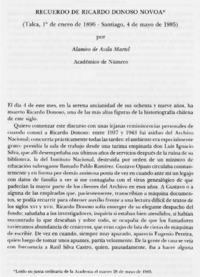 Recuerdo de Ricardo Donoso Novoa