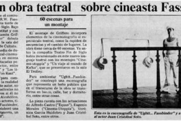 Estrenan obra teatral sobre cineasta Fassbinder.