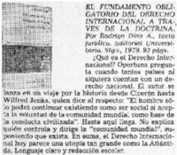 El fundamento obligatorio del Derecho Internacional a través de la doctrina