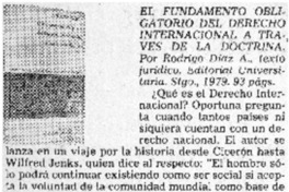El fundamento obligatorio del Derecho Internacional a través de la doctrina