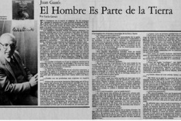 El hombre es parte de la tierra : [entrevistas]