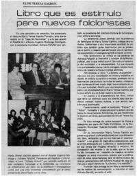 Libro que es estímulo para nuevos folcloristas.
