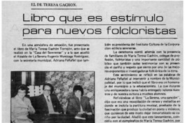 Libro que es estímulo para nuevos folcloristas.
