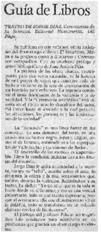 Teatro de Jorge Díaz.