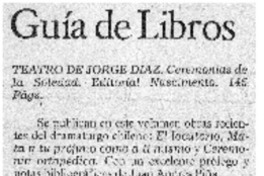 Teatro de Jorge Díaz.