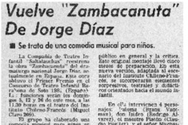 Vuelve "Zambacanuta" de Jorge Díaz.