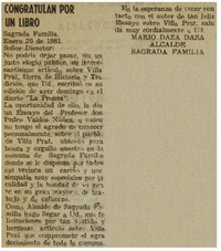 Congratulación por un libro