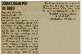 Congratulación por un libro