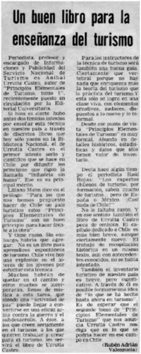 Un buen libro para la enseñanza del turismo