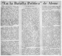"En la batalla política" de Alone