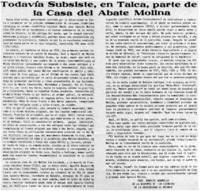 Todavía subsiste, en Talca, parte de la casa del Abate Molina