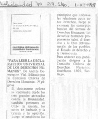 Para leer la declaración universal de los derechos humanos".