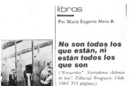 No son todos los que están, ni están todos los que son