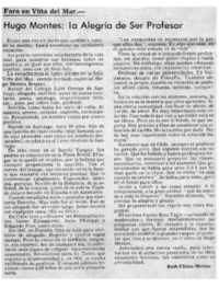 Hugo Montes: la alegría de ser profesor