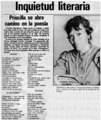 Priscilla se abre camino en la poesía.