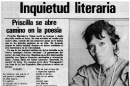 Priscilla se abre camino en la poesía.