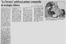 La Tercera" publicará primer compendio de ecología chileno.