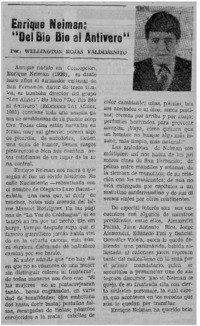 Enrique Neiman, "Del Bío bío al antivero"