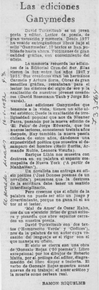 Las ediciones Ganymedes