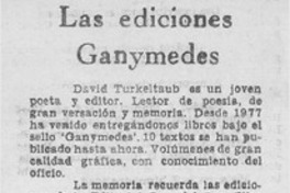 Las ediciones Ganymedes
