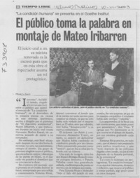 El público toma la palabra en montaje de Mateo Iribarren