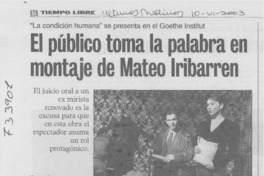 El público toma la palabra en montaje de Mateo Iribarren