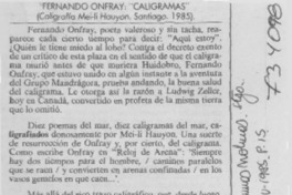Fernando Onfray, "Caligramas"