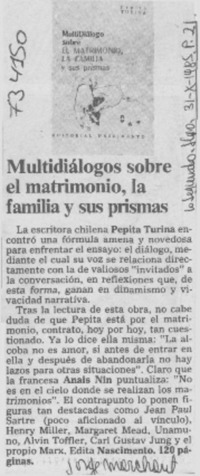 Multidiálogos sobre el matrimonio, la familia y sus prismas