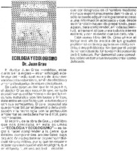 Ecologia y Ecologismo.