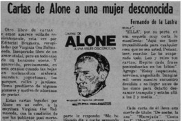 Cartas de Alone a una mujer desconocida