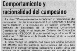 Comportamiento y racionalidad del campesino.