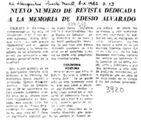 Nuevo número de revista dedicada a la memoria de Edesio Alvarado