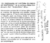 "El Programa de lectura silenciosa sostenida".