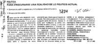 Para procurarse una realidad de lo político actual.
