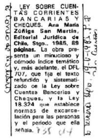 Ley sobre cuentas corrientes bancarias.