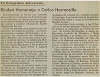 Rinden homenaje a Carlos Hermosilla.
