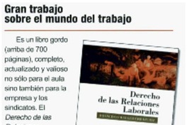 Gran trabajo sobre el mundo del trabajo.