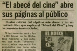 "El abecé del cine" abre sus páginas al público.