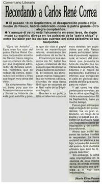 Recordando a Carlos René Correa
