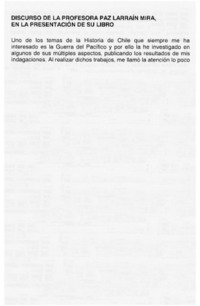 Discurso de la profesora Paz Larraín Mira, en la presentación de su libro.