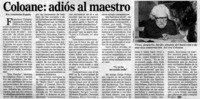 Coloane : adiós al maestro