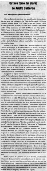 Octavo tomo del diario de Adolfo Calderón