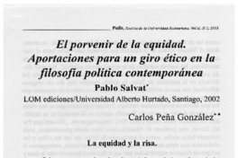 El porvenir de la equidad. Aportaciones para un giro ético en la filosofía política contemporánea