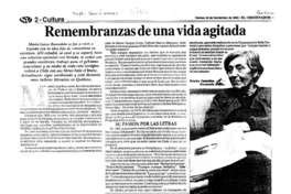 Remembranzas de una vida agitada