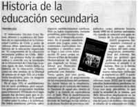 Historia de la educación secundaria