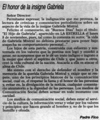 El honor de la insigne Gabriela